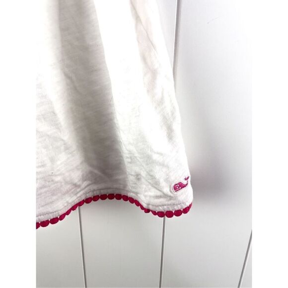 Vineyard Vines White Sweet and Cute Pink Tassel Trim Shirt Size Girls L - Picture 2 of 9